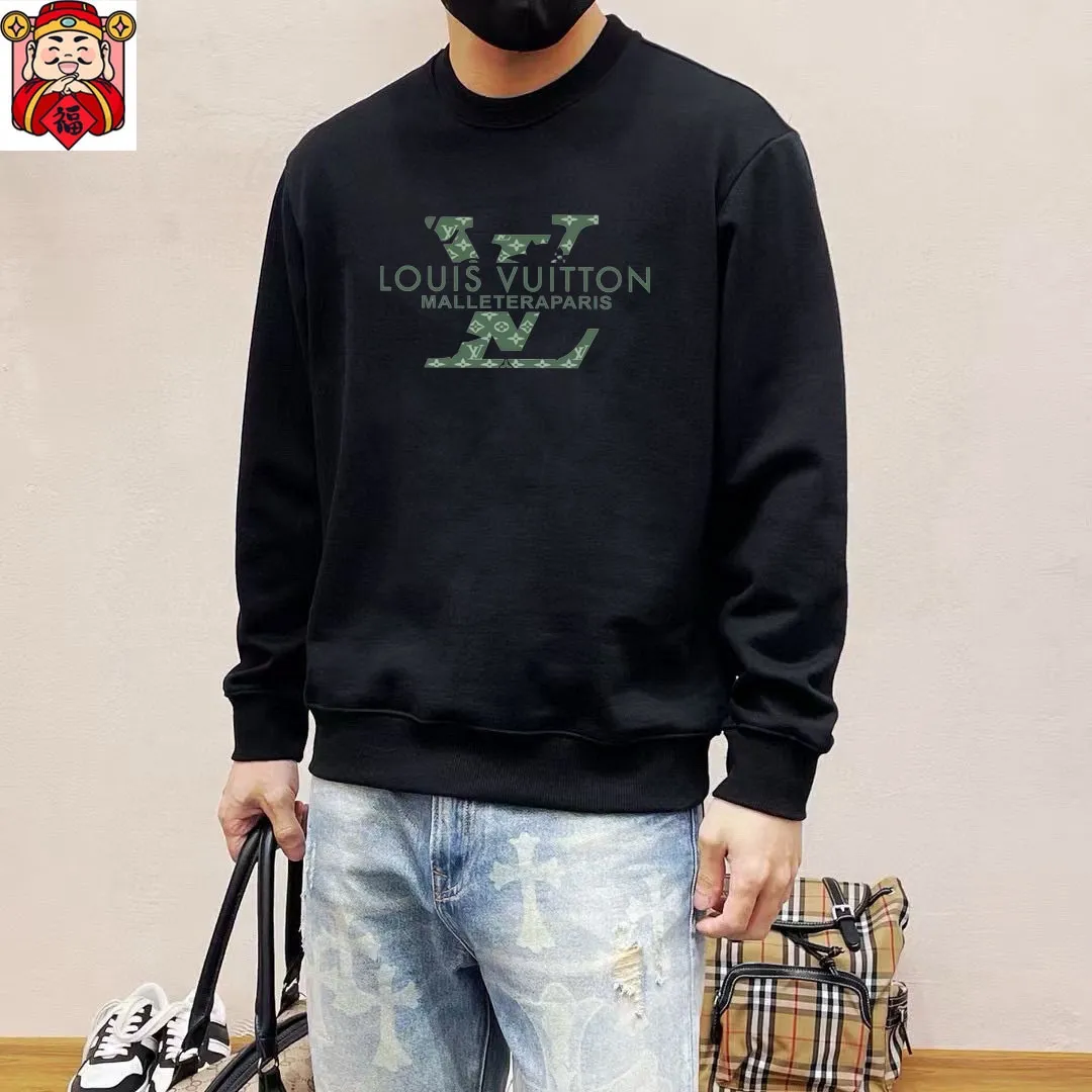 🅿️220 brand [LV Louis Vuitton] (good news for fat people) 2025ss autumn latest long-sleeved round-neck sweatshirt, on sale simultaneously on the official website. Refreshing and breathable. Made of top Tencel Roman. Comfortable and soft. 3D three-dimensional clarity. Super fashion sense. Great for gifting and keeping for yourself. Size: M-5XL (can wear up to 220 pounds)